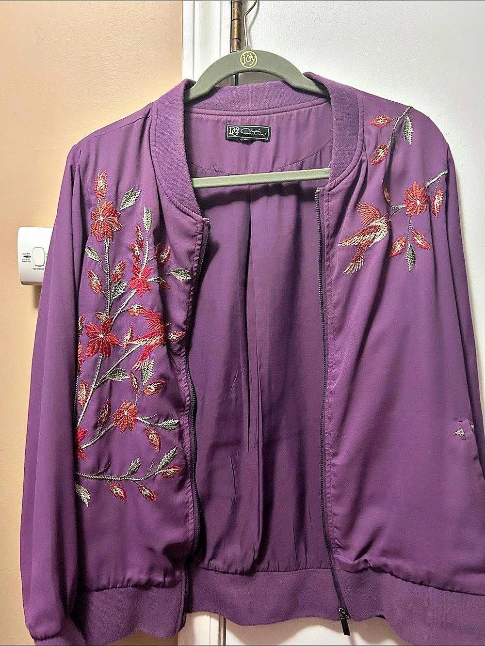 DG2 Embroidered Purple Bomber Jacket